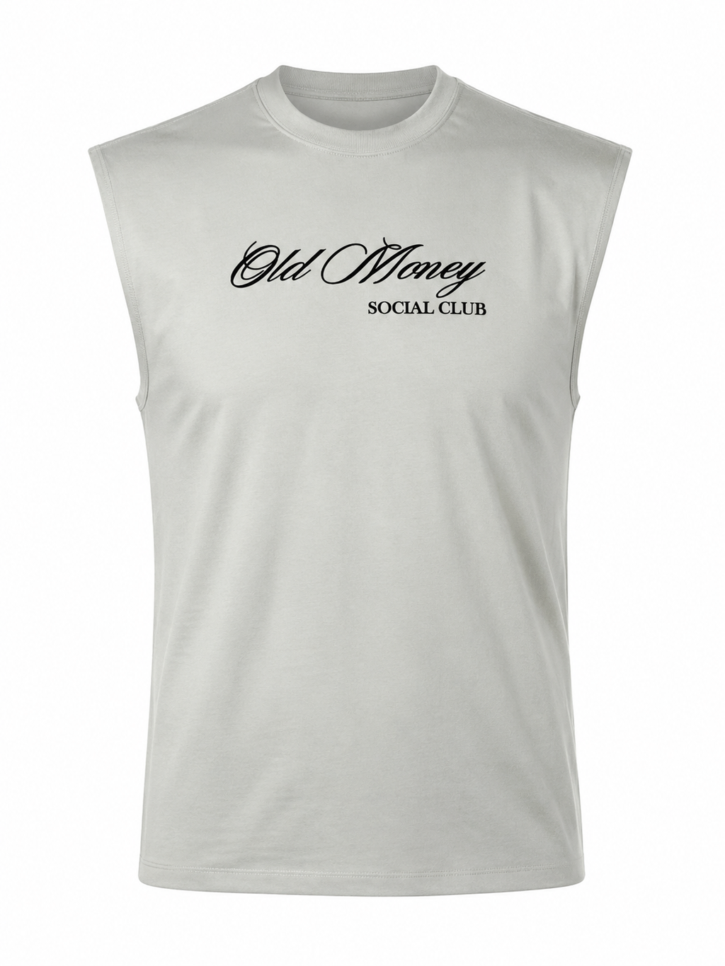 WHITE SLEEVELESS LOGO SHIRT