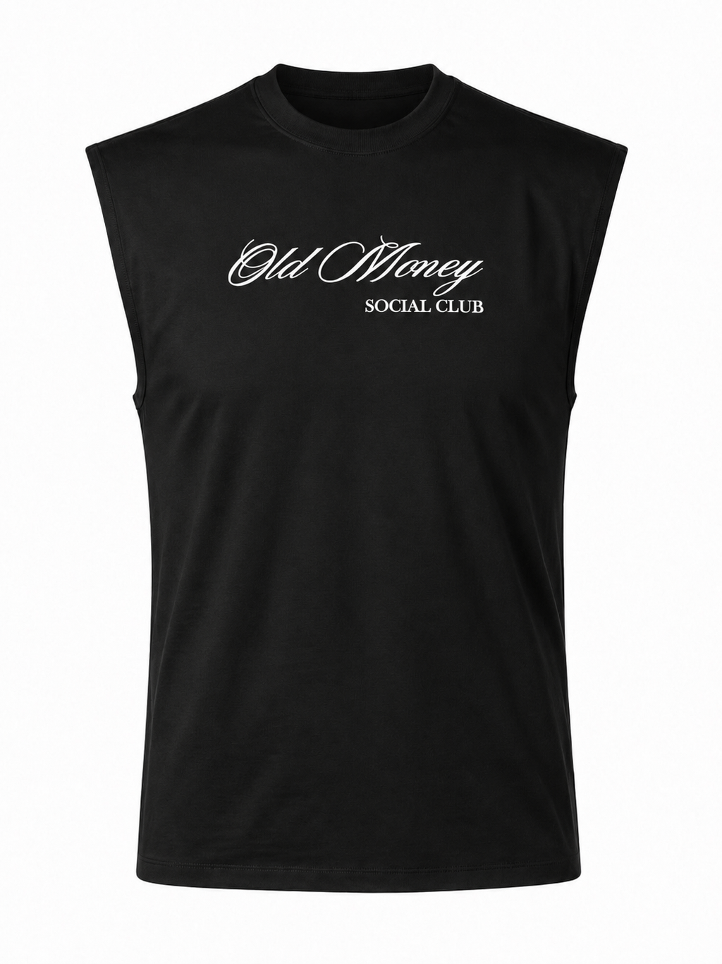 BLACK SLEEVELESS LOGO SHIRT