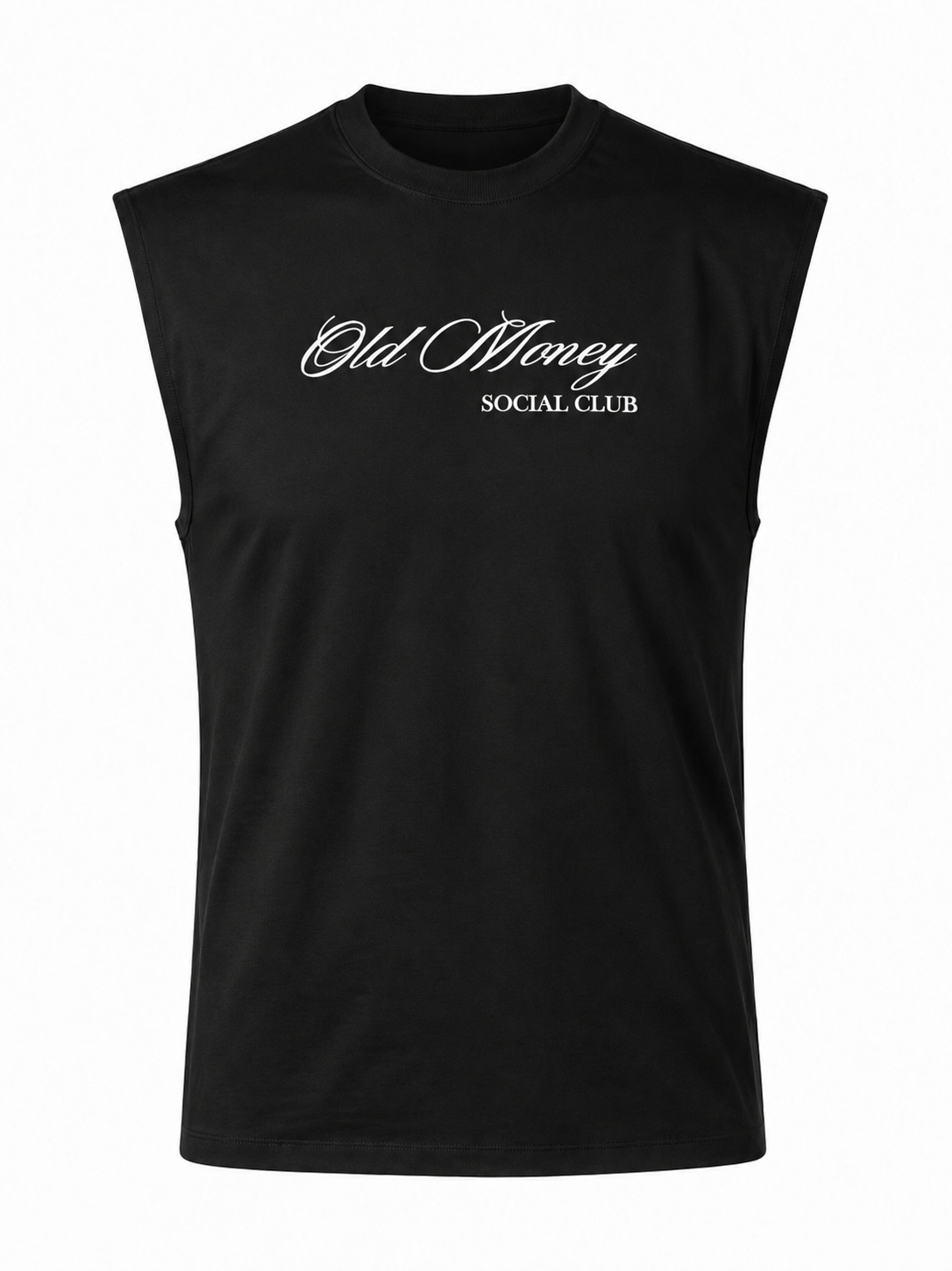 BLACK SLEEVELESS LOGO SHIRT